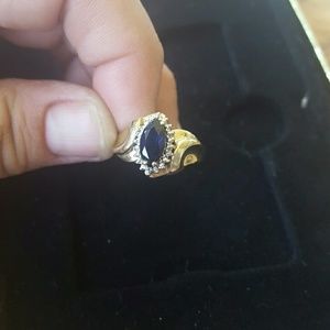 Gold and blue Sapphire ring